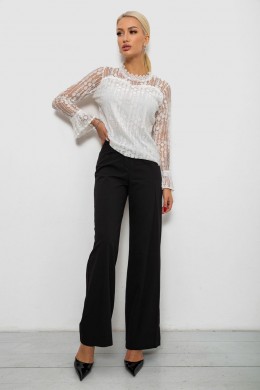 Блуза женская классическая гипюровая, цвет молочный, 204R156