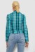 Рубашка женская в клетку, цвет бирюзовый, 230R064-1 Рубашка женская в клетку, цвет бирюзовый, 230R064-1