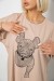 Футболка жіноча з принтом, колір бежевий, 244R3008 Футболка жіноча з принтом, колір бежевий, 244R3008