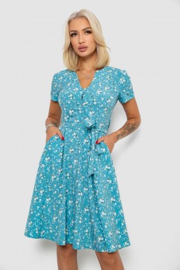 Платье софт с принтом, цвет бирюзовый, 230R0032