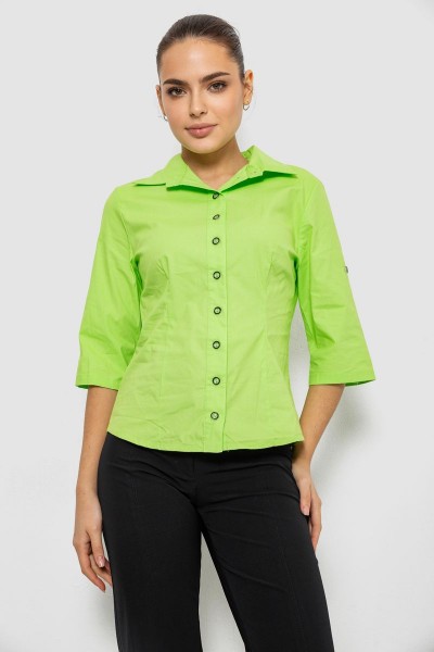 Сорочка жіноча однотонна, колір салатовий, 230R068-4