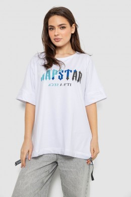 Футболка жіноча з принтом, колір білий, 244R4012