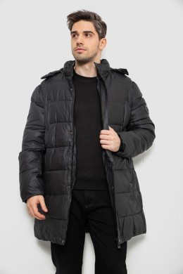 Куртка мужская зимняя удлиненная, цвет черный, 244RH76-10