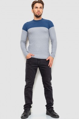 Свитер мужской двухцветный, цвет сине-серый, 161R1205