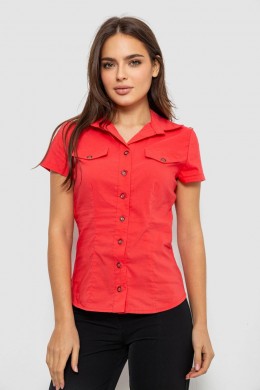 Сорочка жіноча однотонна, колір кораловий, 230R068-1