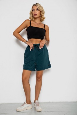 Шорти жіночі однотонні, колір темно-зелений, 238R777