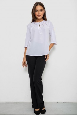 Блуза однотонная, цвет белый, 230R112-10