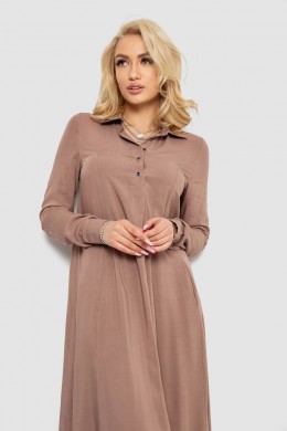 Платье однотонное, цвет мокко, 244R820-10