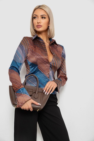 Рубашка классическая в полоску, цвет синий, 230R642