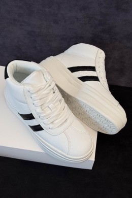 Кроссовки женские демисезонные, цвет бело-черный, 248RWA160