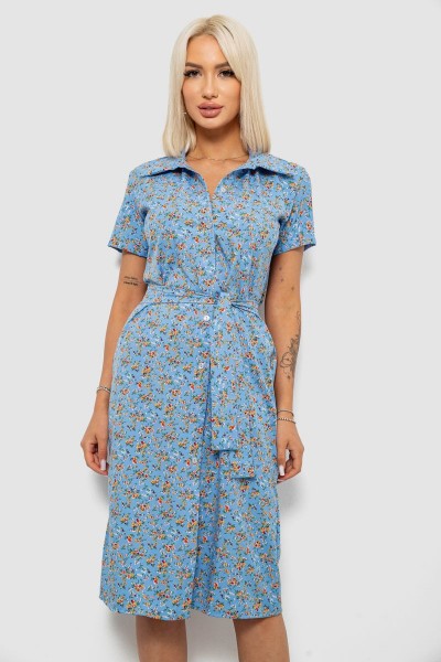 Сукня жіноча з принтом софт, колір блакитний, 257R175-1