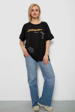 Футболка женская с принтом, цвет черный, 244R4020