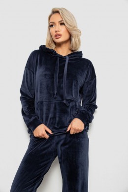 Спортивный костюм женский велюровый, цвет синий, 241R1530-5