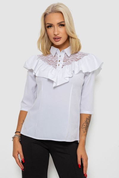 Блуза классическая 230R84-1, цвет Белый