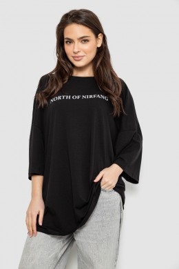 Футболка женская с принтом, цвет черный, 244R3013