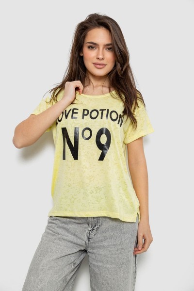 Футболка жіноча з принтом, колір жовтий, 244R2073-1