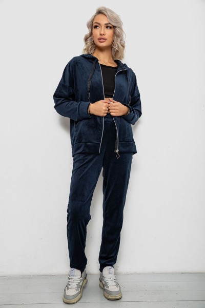 Спортивний костюм жіночий велюровий, колір синій, 257R4119