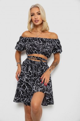 Костюм женский с принтом, цвет черный, 230R1005