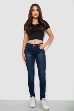 Джинси жіночі однотонні Skinny, колір синій, 244RMU756