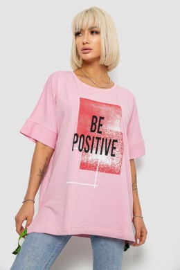 Футболка женская с принтом, цвет розовый, 244R4011
