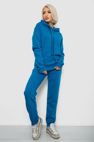 Спортивный костюм женский на флисе, цвет бирюзовый, 247R2039