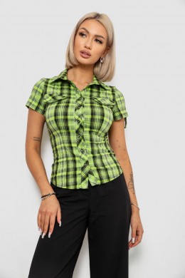 Сорочка жіноча в клітинку, колір салатовий, 230R065