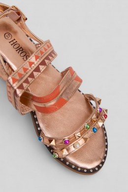 Босоножки женские  -уценка, цвет золотистый, 244RTN19-4-U-1