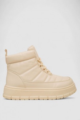 Ботинки женские зимние на меху, цвет бежевый, 248RMB15