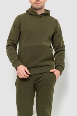 Спорт костюм мужской на флисе, цвет темно-зеленый, 190R235
