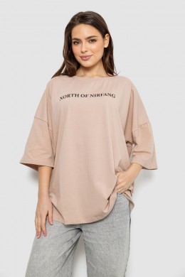 Футболка женская с принтом, цвет бежевый, 244R3013