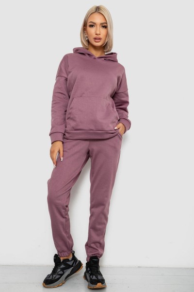 Спортивний костюм жіночий на флісі, колір сливовий, 257R85