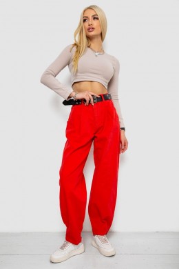 Джинсы женские баллоны, цвет красный, 250R00302