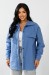 Рубашка -бомбер женская, цвет джинс, 257R153 Рубашка -бомбер женская, цвет джинс, 257R153