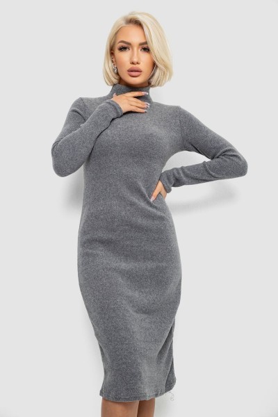 Платье повседневное утепленное, цвет темно-серый, 257R115