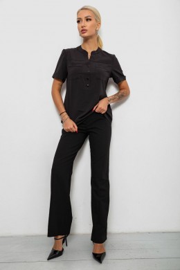 Блуза однотонная, цвет черный, 230R73