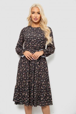 Платье женское с принтом, цвет черный, 244R369