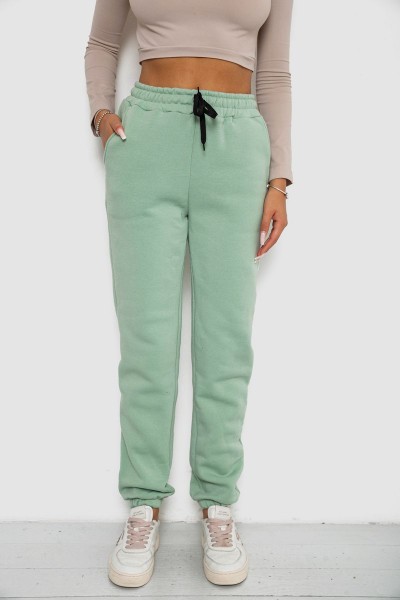Спортивные штаны женские на флисе, цвет светло-мятный, 238R57011