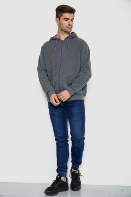 Кофта чоловіча на флісі з капюшоном, колір сірий, 244R2493