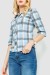 Рубашка женская в клетку, цвет серо-голубой, 230R063 Рубашка женская в клетку, цвет серо-голубой, 230R063