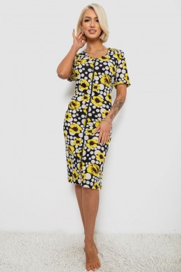 Халат жіночий на блискавці з принтом, колір жовтий, 257R1030-2