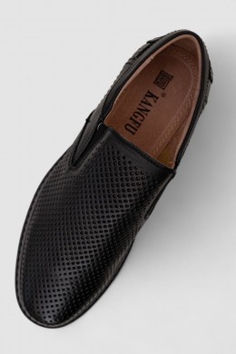 Туфли мужские с перфорацией, цвет черный, 243RB1801