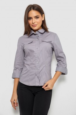 Сорочка жіноча однотонна, колір сірий, 230R068-7
