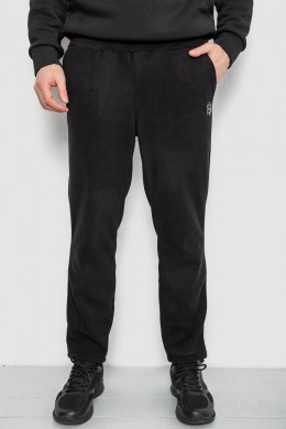 Спортивные штаны мужские однотонные на поларфлисе, цвет черный, 257R21