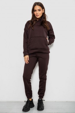 Спортивний костюм жіночий на флісі, колір шоколадний, 257R85