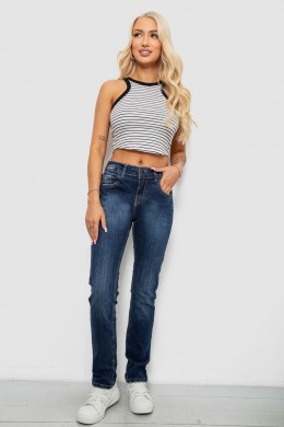 Джинсы женские однотонные Straight fit, цвет синий, 244R11489