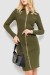 Платье на молнии, цвет хаки, 204R3059 Платье на молнии, цвет хаки, 204R3059