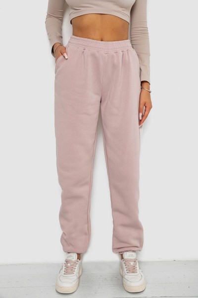 Спортивные штаны женские на флисе, цвет бежевый, 238R58671
