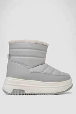 Дутики женские зимние на меху, цвет серый, 248RAM018