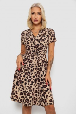 Платье софт с принтом, цвет темно-бежевый, 230R0032-4