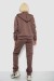Спортивный костюм женский на флисе, цвет темно-коричневый, 257R86